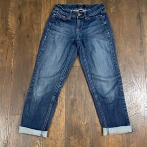 WHBM Crop Leg Embroidered Pocket Jeans